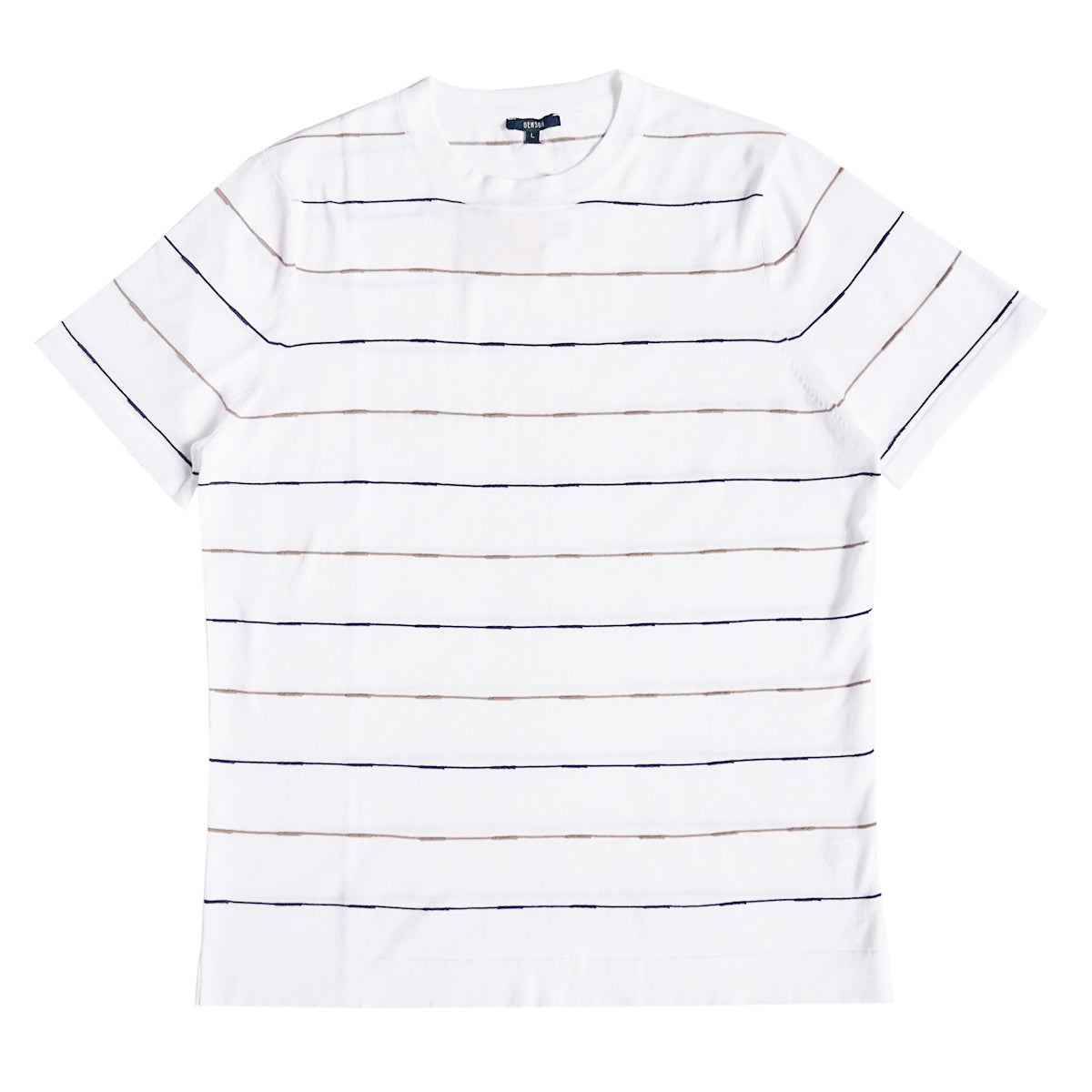 benson Hampton Mocha White Stripe Knit Top