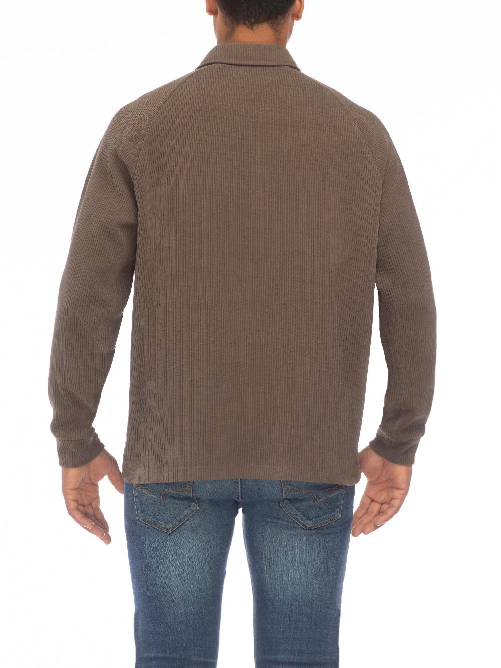 Benson Helder Taupe Long Sleeve 1/4 Polo Pullover