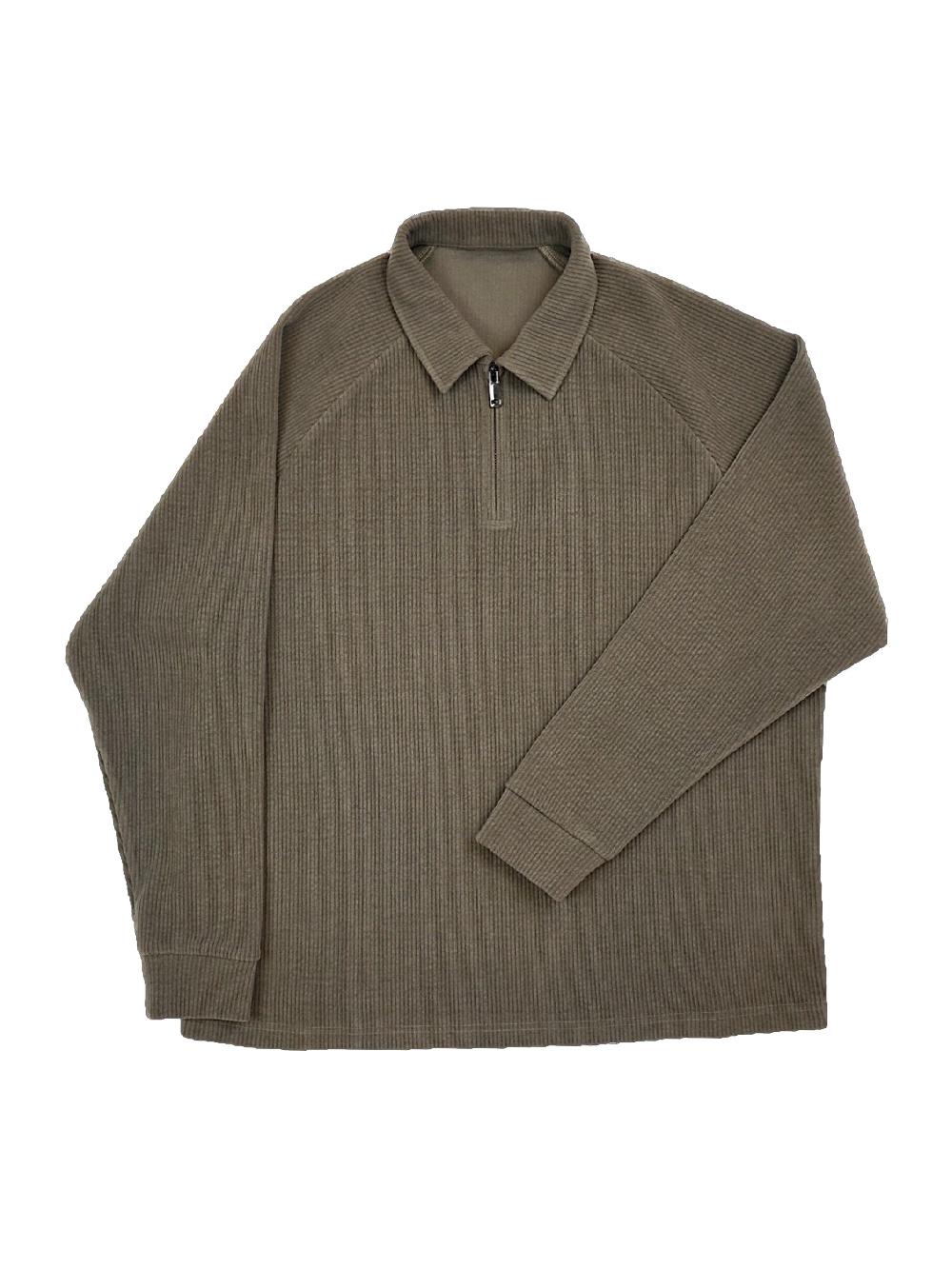 benson Helder Taupe Long Sleeve 1/4 Polo Pullover