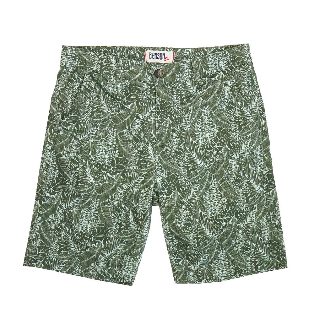benson Knot Green Printed Chino Shorts