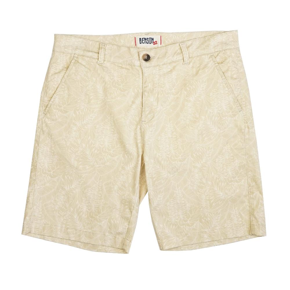benson Knot Light Beige Printed Chino Shorts