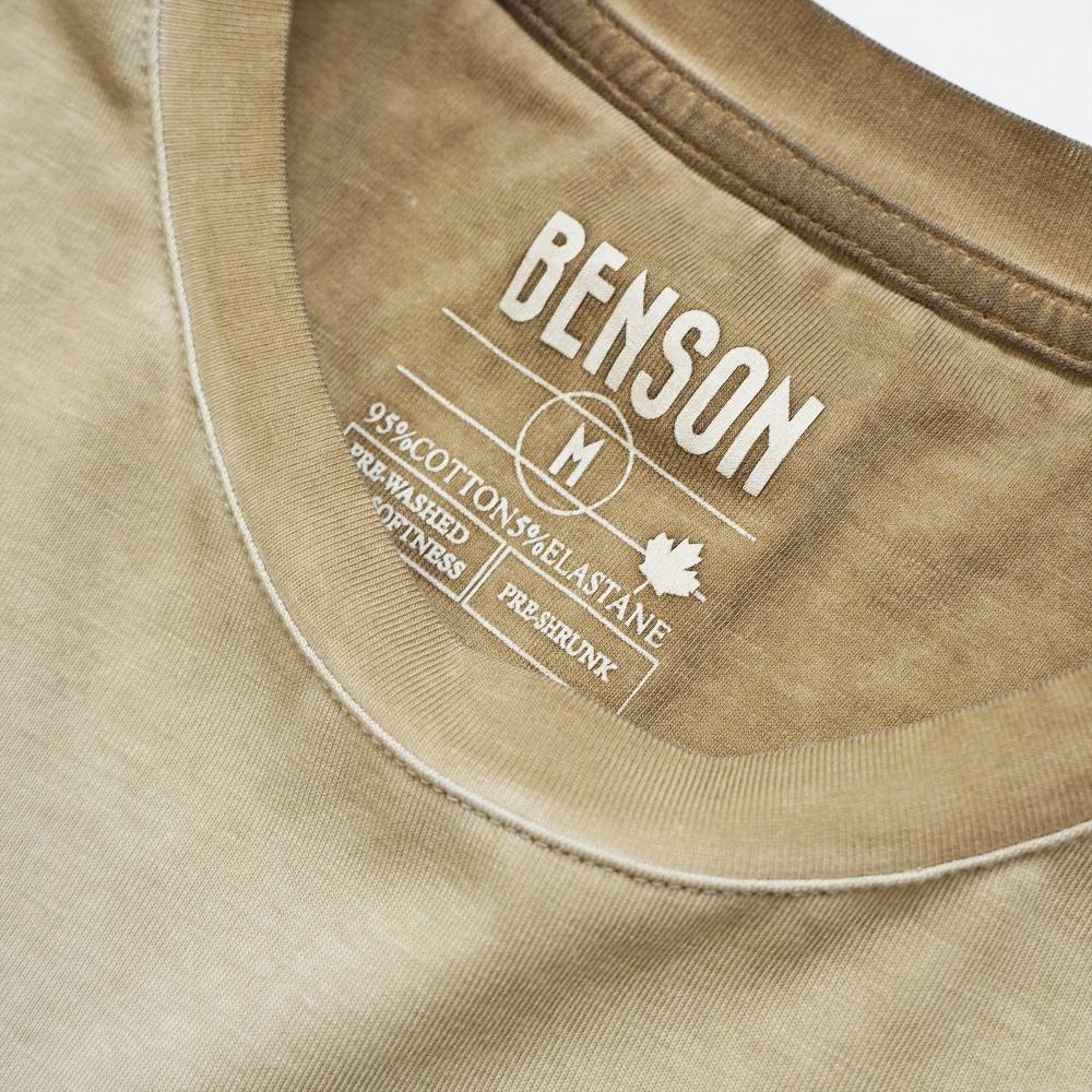 Benson Long Beach Oil-Washed Olive Long Sleeve Tee