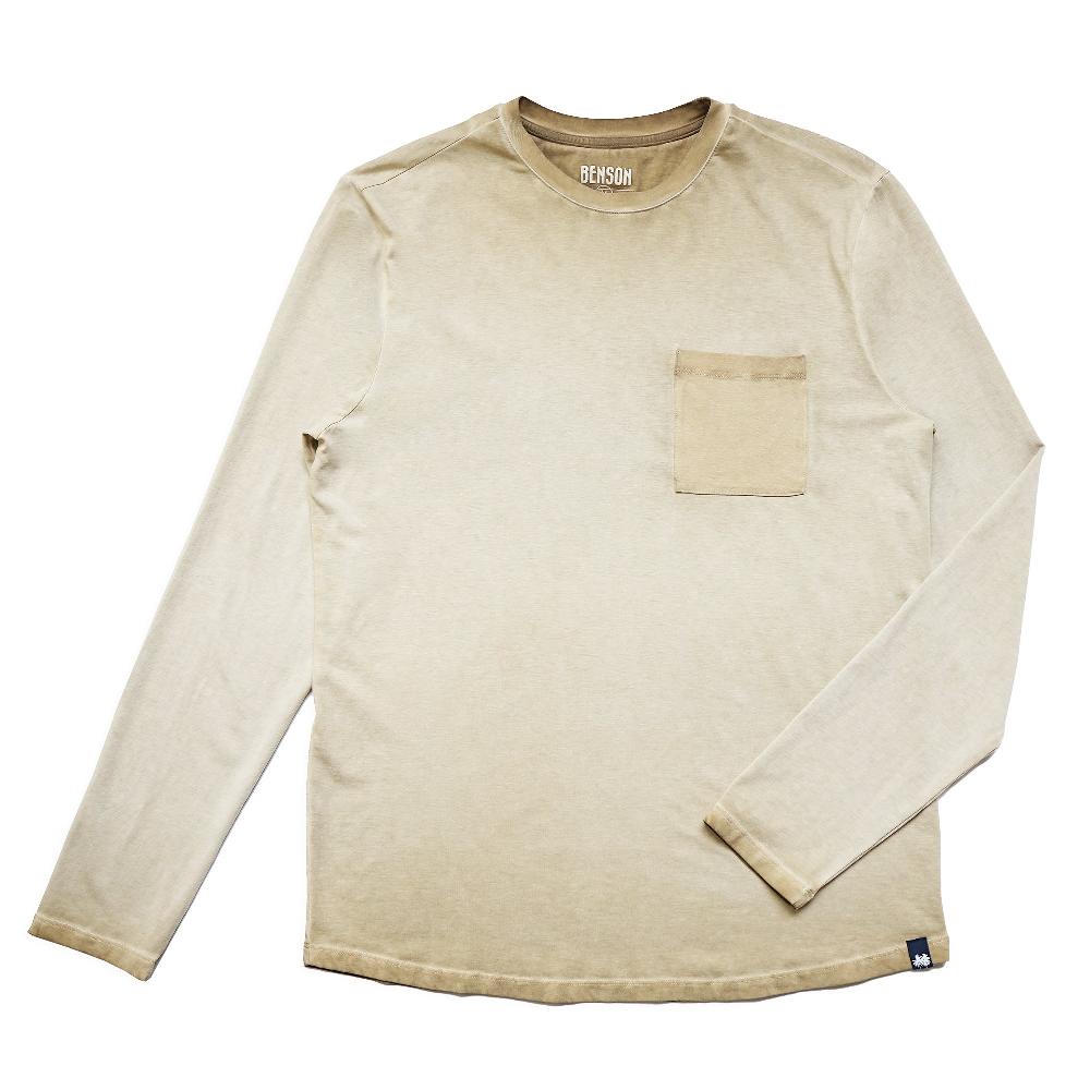 benson Long Beach Oil-Washed Olive Long Sleeve Tee