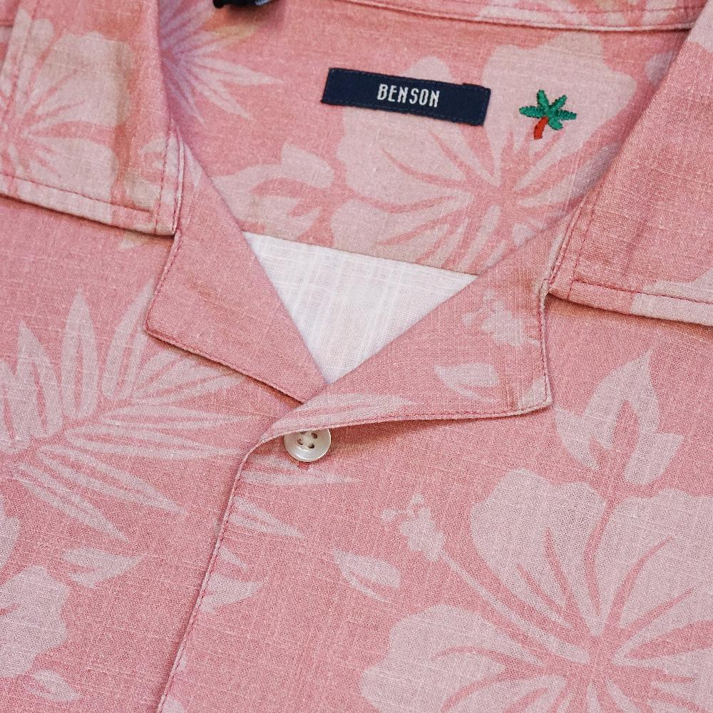 Benson Malibu Soft Pink Flowers Button Up