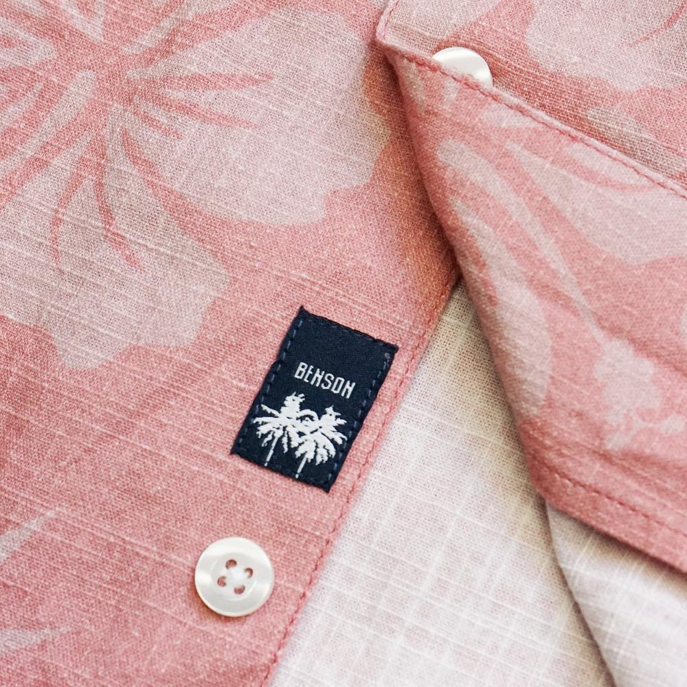 Benson Malibu Soft Pink Flowers Button Up