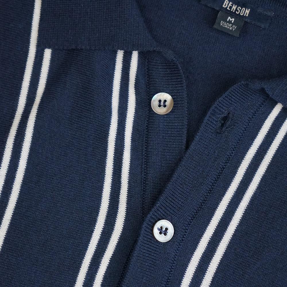 Benson Montego Navy Stripe Polo