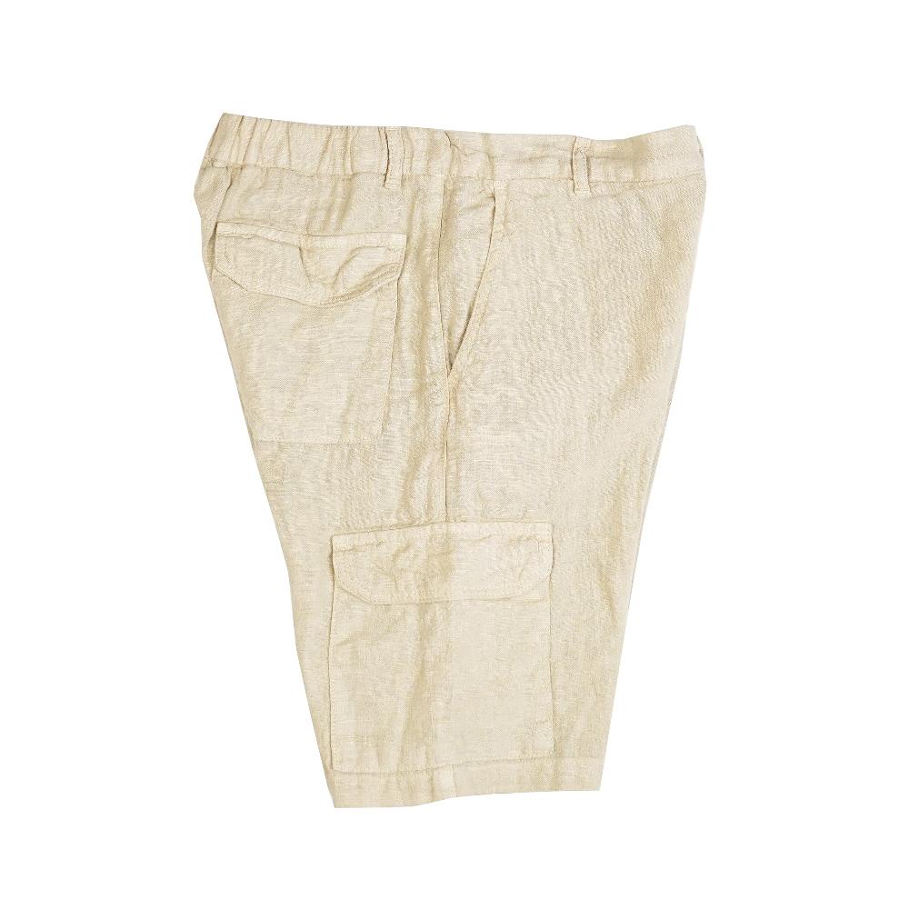 Benson Naples Beige Linen Cargo Shorts
