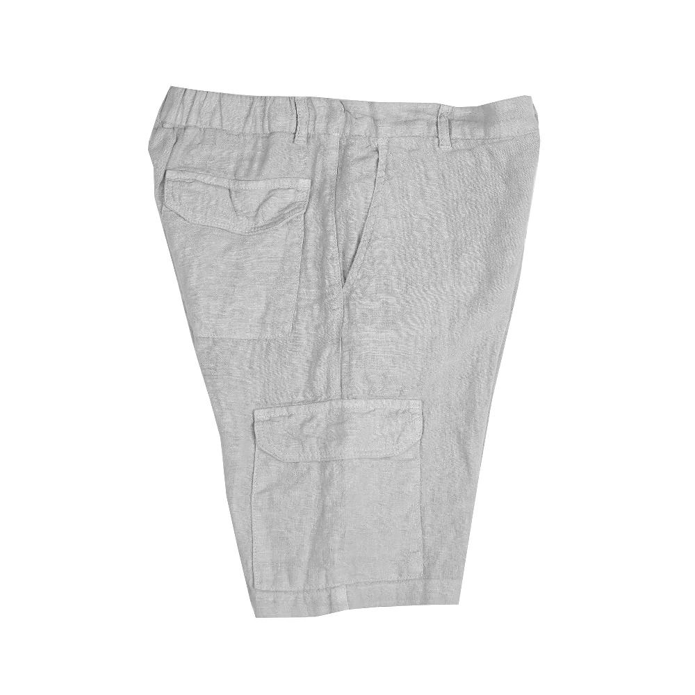 Benson Naples Light Grey Linen Cargo Shorts