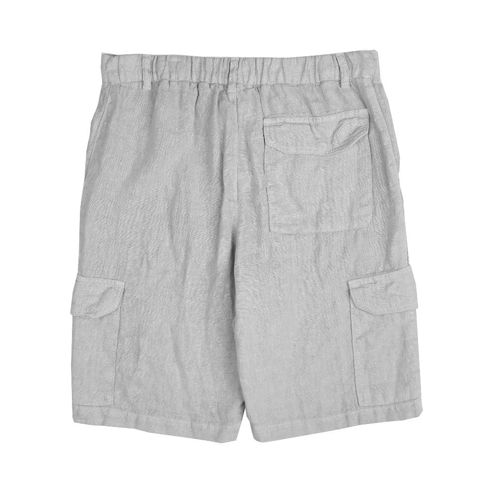 Benson Naples Light Grey Linen Cargo Shorts