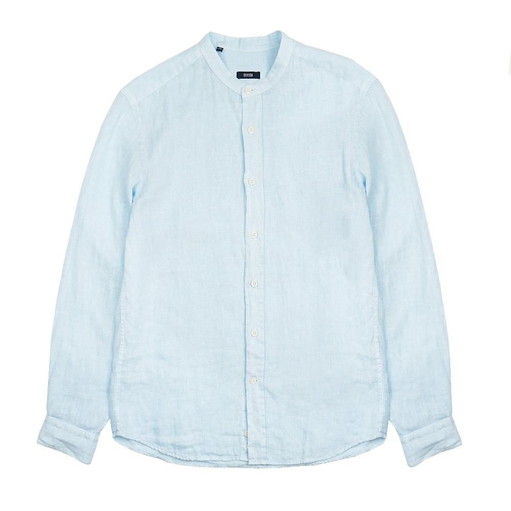 benson Palm Desert Pale Blue Linen Button Up