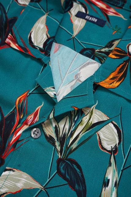 Benson Rosseau Green Vines Printed Shirt