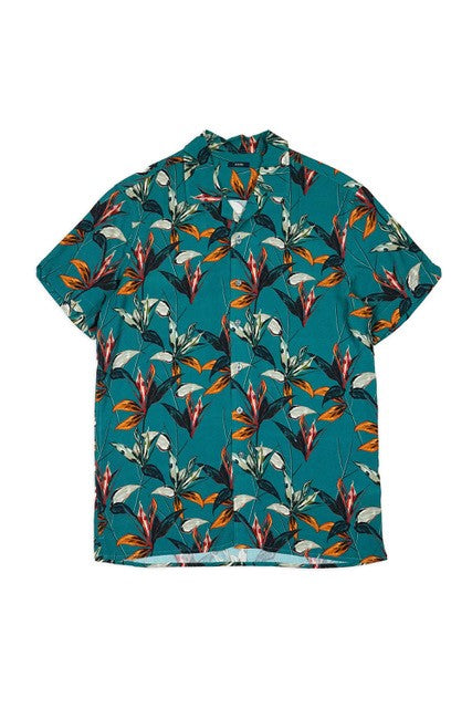 benson Rosseau Green Vines Printed Shirt