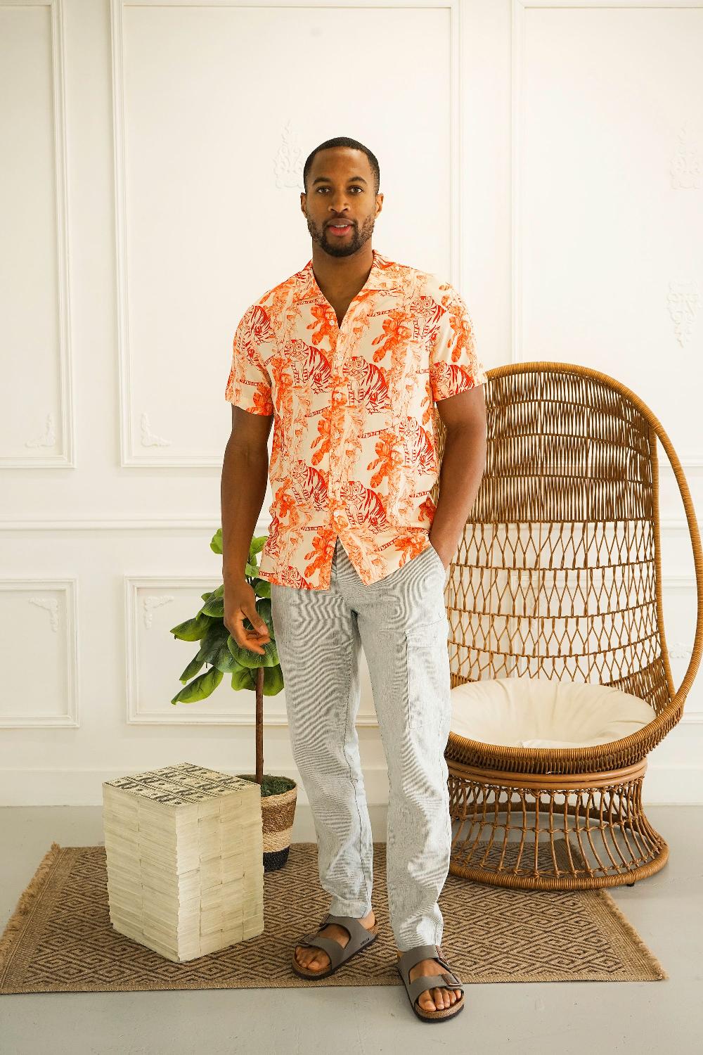 Benson Rosseau Orange Tigers Printed Shirt