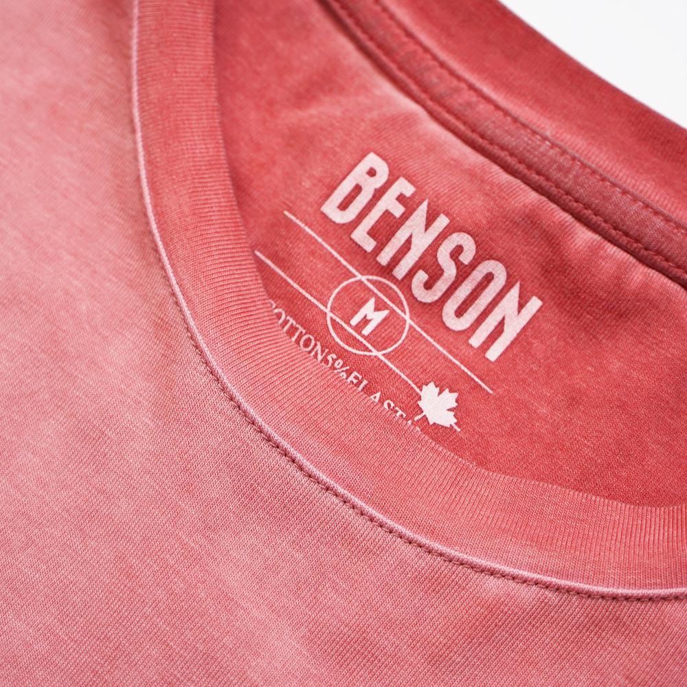 Benson Long Beach Oil-Washed Mineral Red Long Sleeve Tee