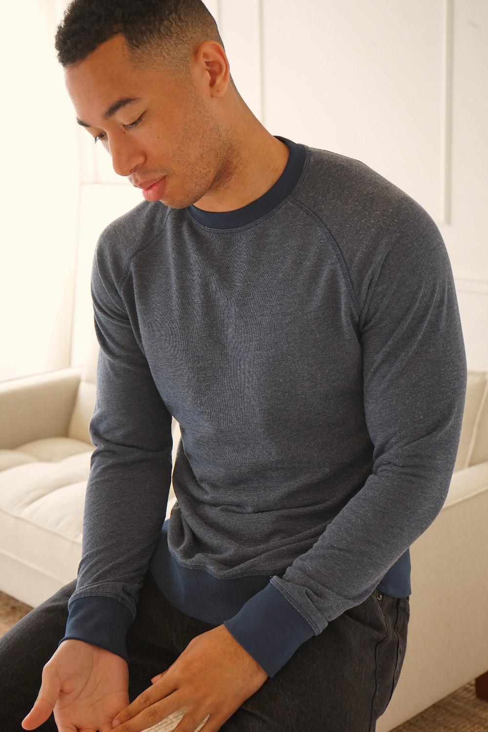 Benson Whistler French Terry Oil-Washed Navy Sweatshirt