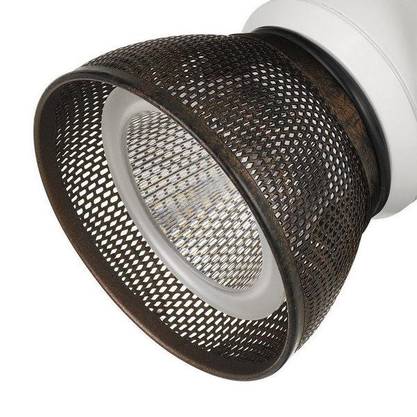 Benzara 10W Integrated LED Metal Track Fixture With Mesh Head White And Bronze - BM220637