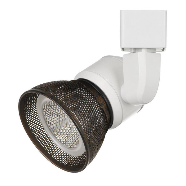 benzara 10W Integrated LED Metal Track Fixture with Mesh Head White and Bronze - BM220637