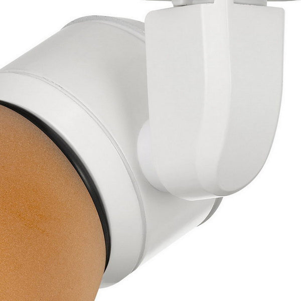 Benzara 10W Integrated LED Track Fixture With Polycarbonate Head Orange And White - BM220626