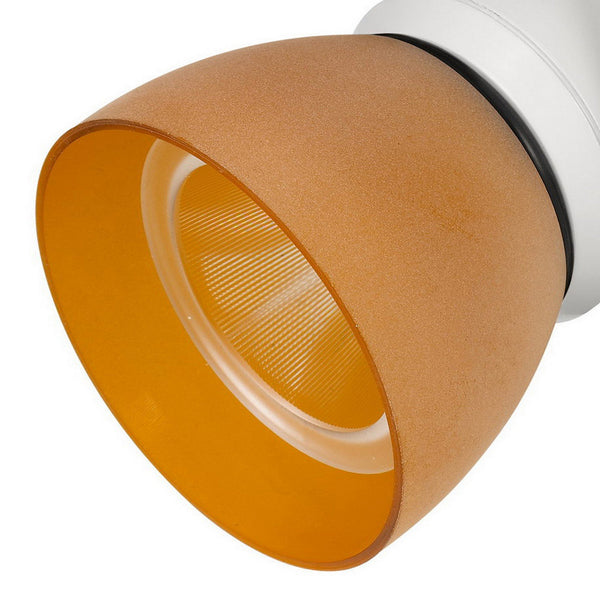 Benzara 10W Integrated LED Track Fixture With Polycarbonate Head Orange And White - BM220626