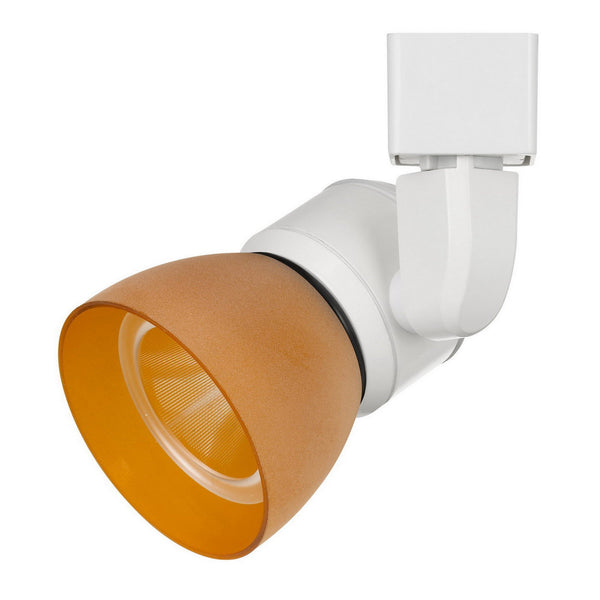 benzara 10W Integrated LED Track Fixture with Polycarbonate Head Orange and White - BM220626