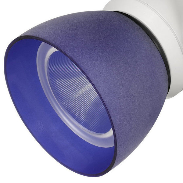 Benzara 10W Integrated Metal And Polycarbonate LED Track Fixture White And Blue - BM220628