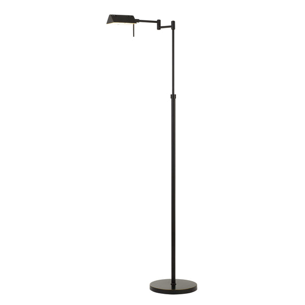 benzara 10W LED Adjustable Metal Floor Lamp with Swing Arm Black - BM224743