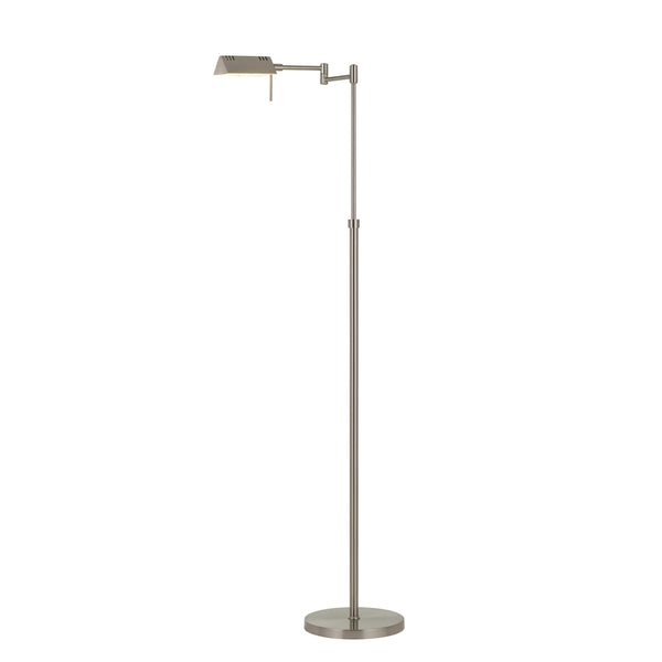 benzara 10W LED Adjustable Metal Floor Lamp with Swing Arm Chrome - BM224744