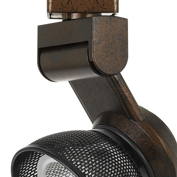 Benzara 12W Integrated LED Metal Track Fixture With Mesh Head Bronze And Black - BM220802