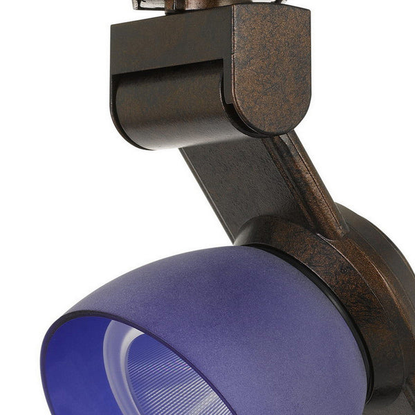 Benzara 12W Integrated Metal And Polycarbonate LED Track Fixture Bronze And Blue - BM220796