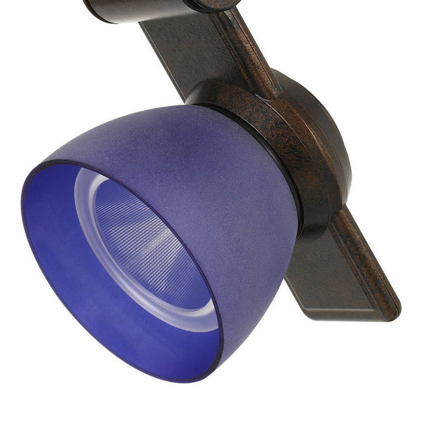 Benzara 12W Integrated Metal And Polycarbonate LED Track Fixture Bronze And Blue - BM220796