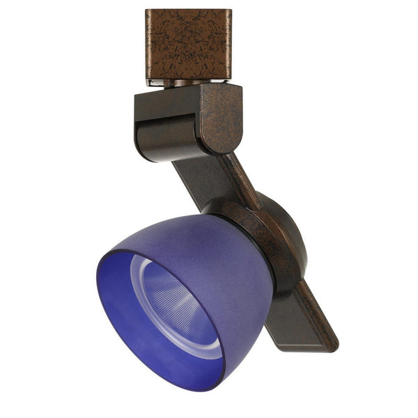 benzara 12W Integrated Metal and Polycarbonate LED Track Fixture Bronze and Blue - BM220796
