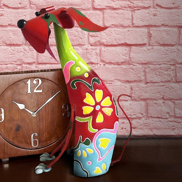 benzara 15 Inch Decorative Metal Dog Sculpture Multicolor - BM04287