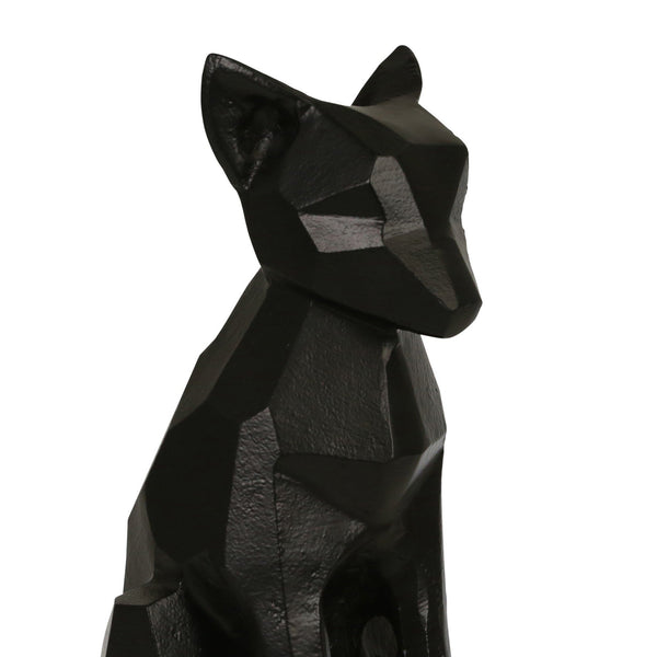 Benzara 15 Inches Faceted Metal Frame Dog Figurine Black - BM221043