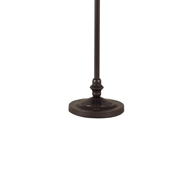 Benzara 150 Watt 6 Way Metal Floor Lamp With Fabric Tapered Shade Bronze - BM220864