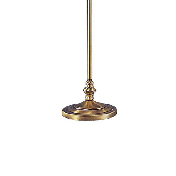 Benzara 150 Watt 6 Way Metal Floor Lamp With Fabric Tapered Shade Gold - BM220863