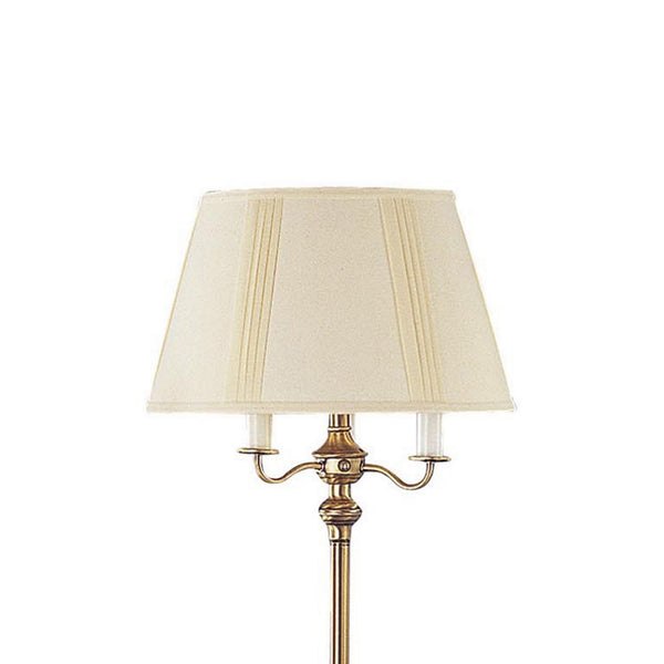 Benzara 150 Watt 6 Way Metal Floor Lamp With Fabric Tapered Shade Gold - BM220863