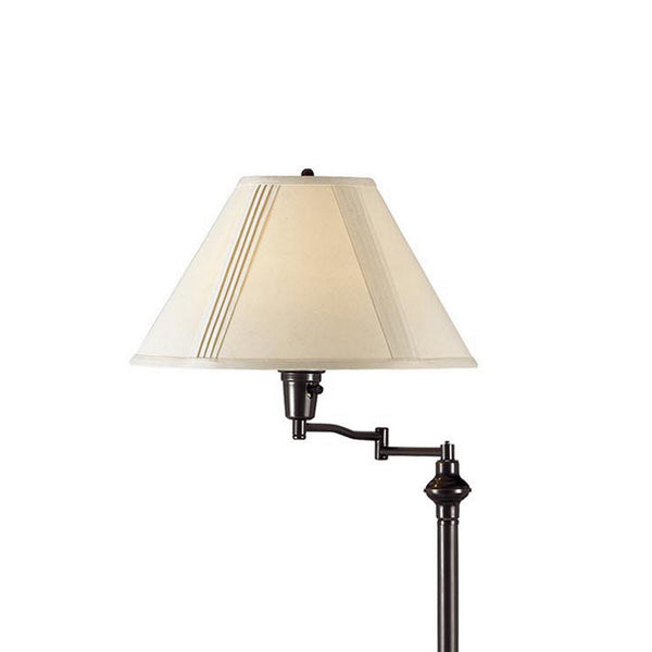 Benzara 150 Watt Metal Floor Lamp With Swing Arm And Fabric Conical Shade Black - BM220861