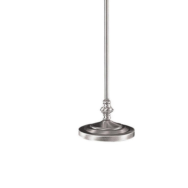 Benzara 150 Watt Metal Floor Lamp With Swing Arm And Fabric Conical Shade Silver - BM220860