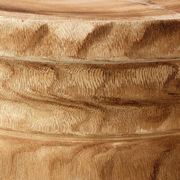 Benzara 17 Inch Stool Accent Table Paulownia Wood Three Leg Base Natural Brown - BM285724