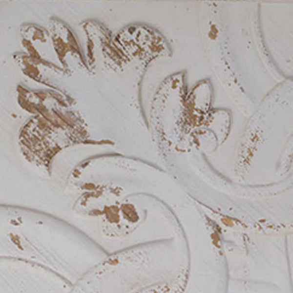 Benzara 18 Inch Wall Art Panel Set Of 4 Square Split Image Fir Wood White Brown - BM312856