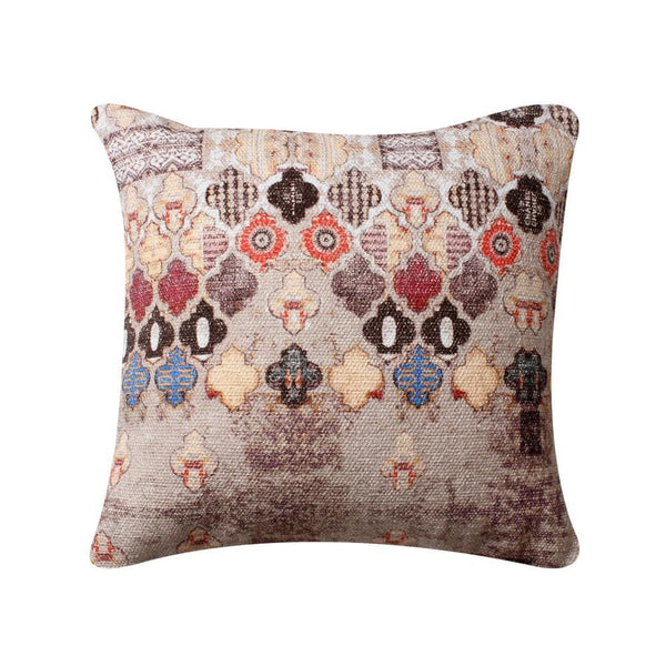 Benzara 18 X 18 Square Cotton Accent Throw Pillow Eastern Quatrefoil Print Set Of 2 Multicolor By The Urban Port