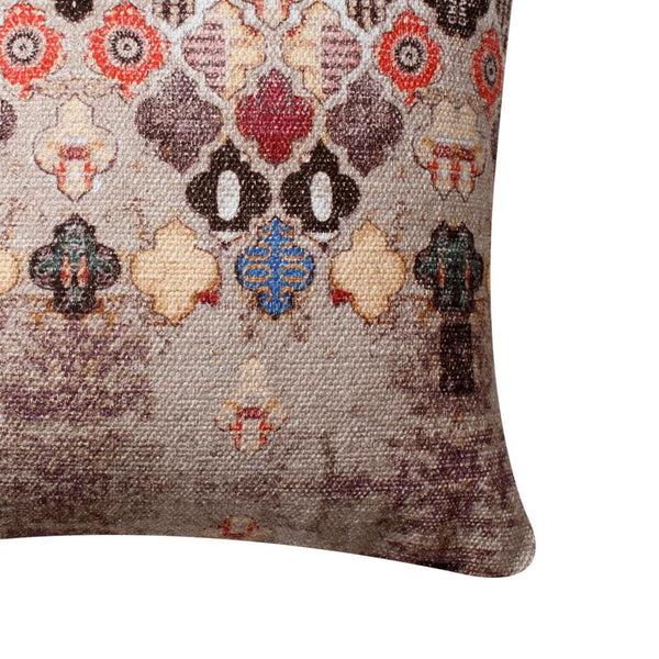 Benzara 18 X 18 Square Cotton Accent Throw Pillow Eastern Quatrefoil Print Set Of 2 Multicolor By The Urban Port
