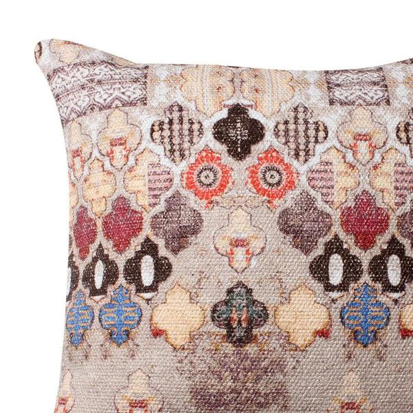 Benzara 18 X 18 Square Cotton Accent Throw Pillow Eastern Quatrefoil Print Set Of 2 Multicolor By The Urban Port