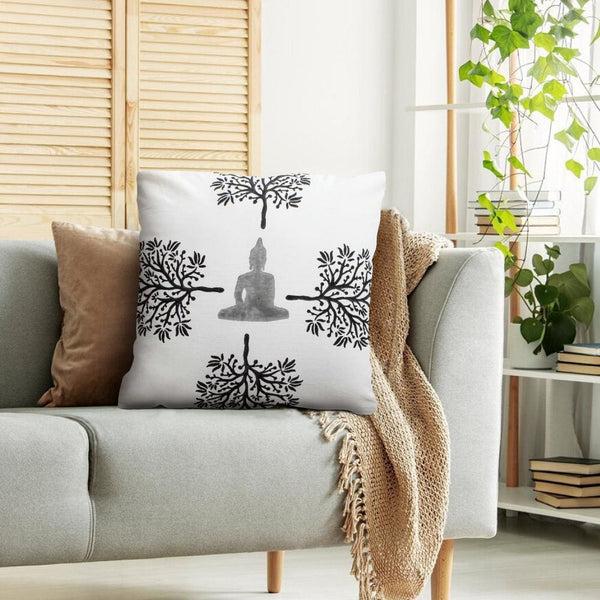 benzara 18 x 18 Square Cotton Accent Throw Pillow Meditating Buddha Tree Print Set of 2 White Black By The Urban Port benzara 18 x 18 Square Cotton Accent Throw Pillow Meditating Buddha Tree Print Set of 2 White Black By The Urban Port