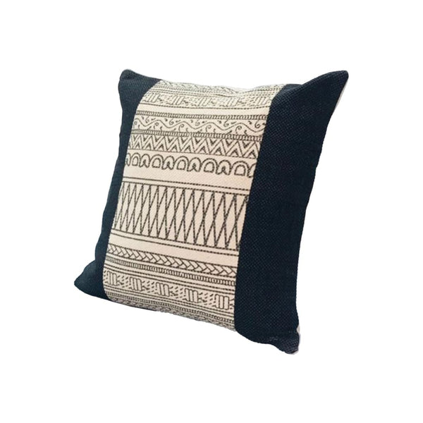 Benzara 18 X 18 Square Cotton Accent Throw Pillows Aztec Linework Pattern Set Of 2 Off White Black By The Urban Port