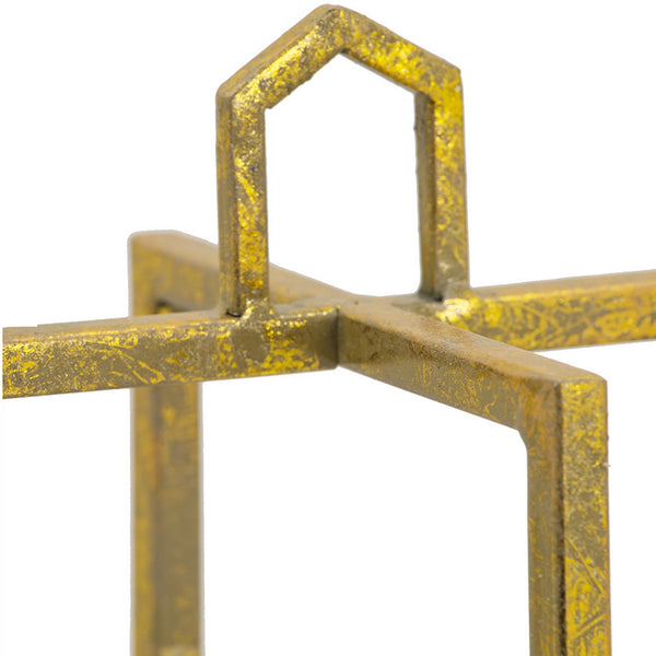 Benzara 19 15 11 Inch Lanterns Set Of 3 Tea Light Glass Holders Modern Gold - BM285278