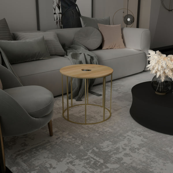 benzara 19 Inch Side End Table O Round Shape Natural Mango Wood Top Brass Powder Coated Open Frame - UPT-310986 benzara 19 Inch Side End Table O Round Shape Natural Mango Wood Top Brass Powder Coated Open Frame - UPT-310986