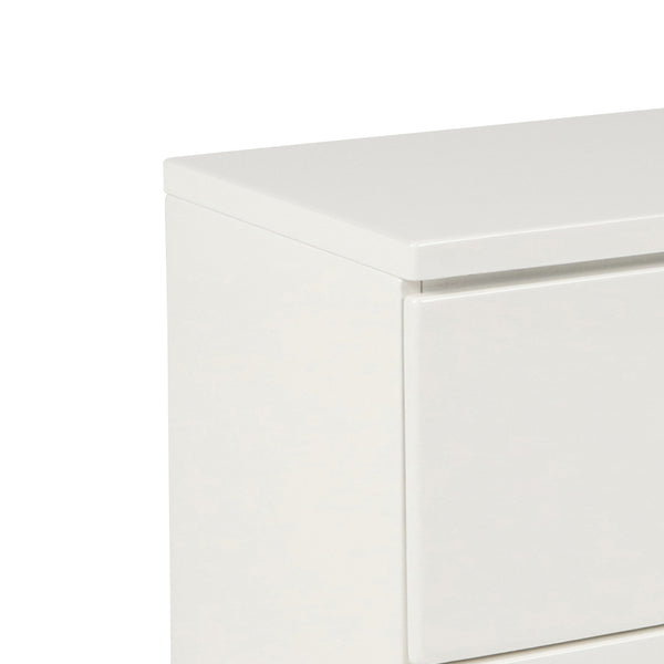 Benzara 2 Drawer Wooden Nightstand With Metal Base And Bar Handles White - BM223271