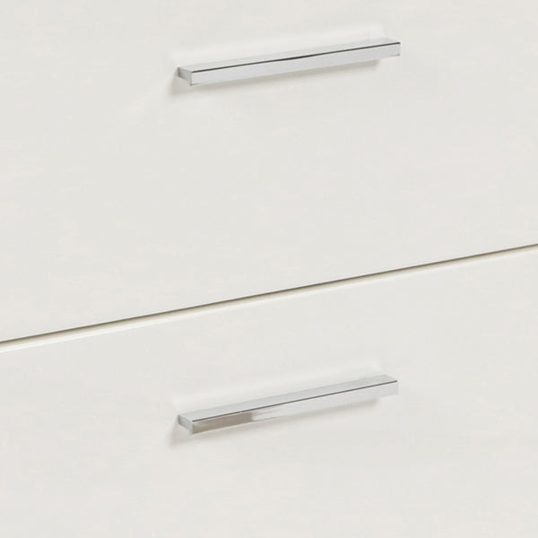 Benzara 2 Drawer Wooden Nightstand With Metal Base And Bar Handles White - BM223271