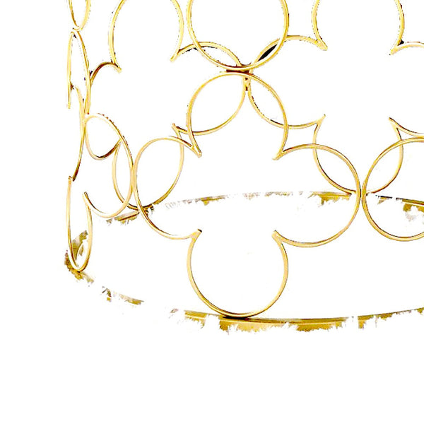 Benzara 2 Piece Round Nesting Table With Lattice Metal Base Gold - BM250298